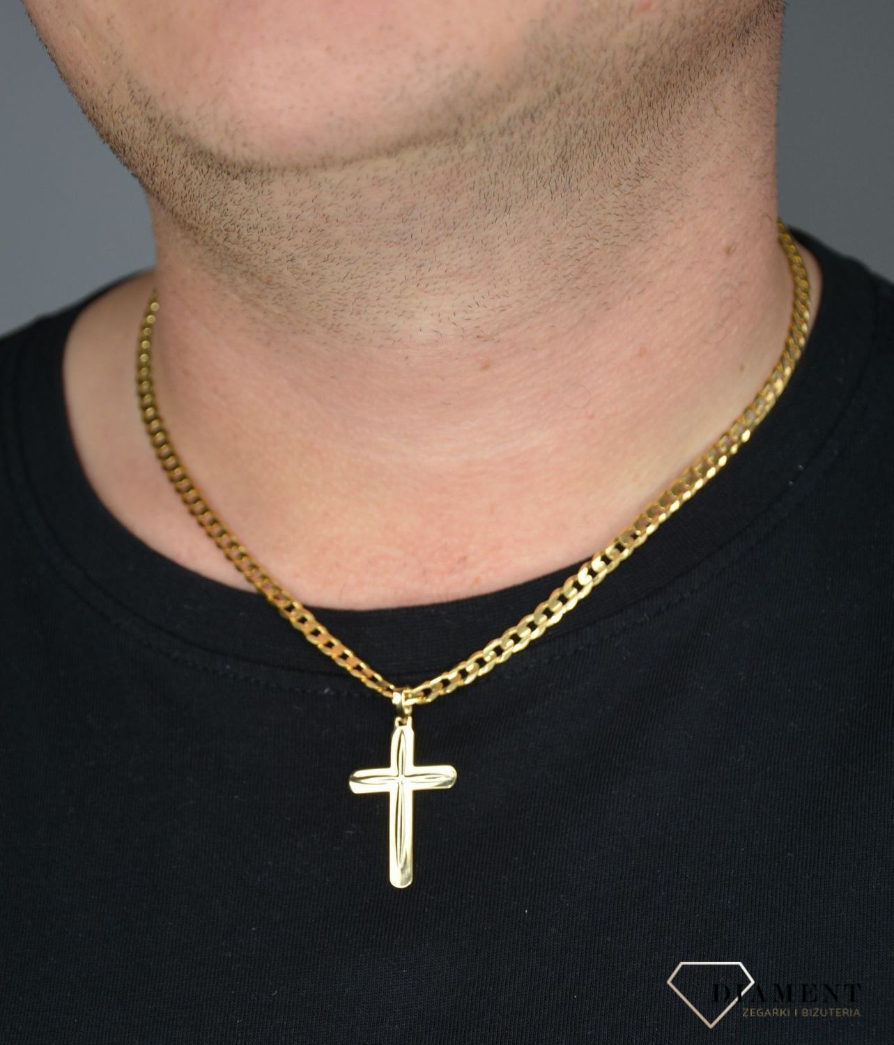 Złoty łańcuszek 585 o splocie pancerki 4 mm DIA-LAN-1119-585 4mm (1).jpg